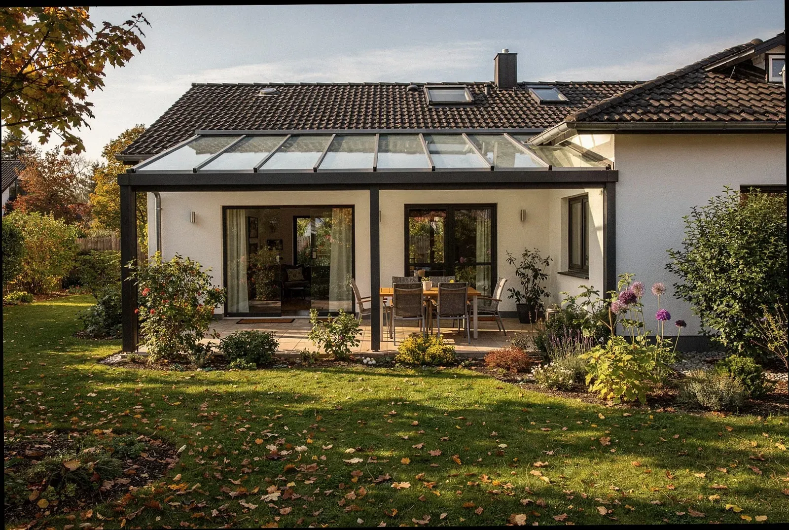 Moderne Terrassenüberdachung in Paderborn